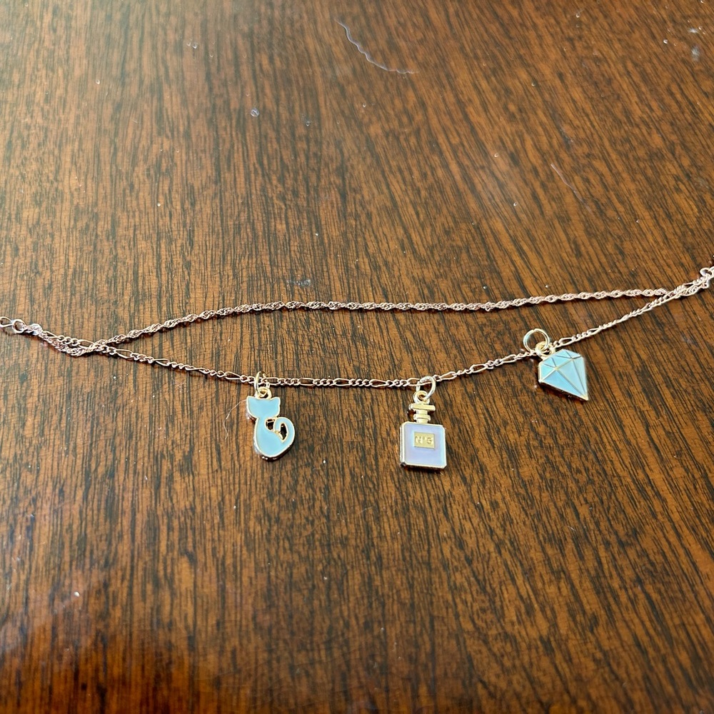 925 SS double strand charm bracelet